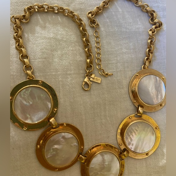 Kate Spade NY All Aboard Mother of Pearl Gold Plated Necklace Cruise Vacation - Picture 10 of 15